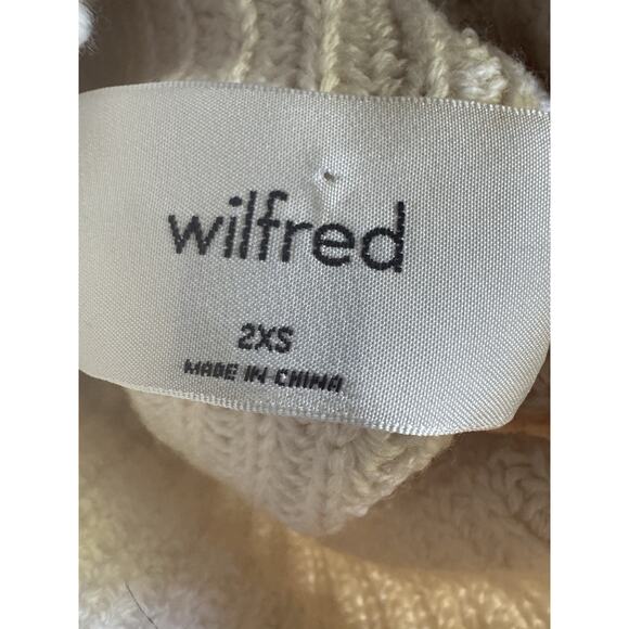 Aritzia Wilfred 100% Merino Wool Tan Mock Neck Long Sleeve Sweater Tunic 2XS - Picture 3 of 7